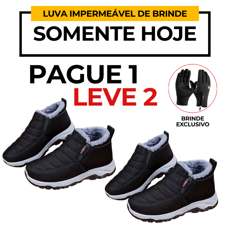 PAGUE 1 e LEVE 2 - Ankle Boots - Bota Impermeáveis Quente + Luva Impermeável Touchscreen de Brinde